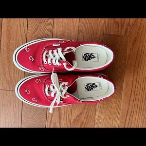 Men Red Paisley Vans